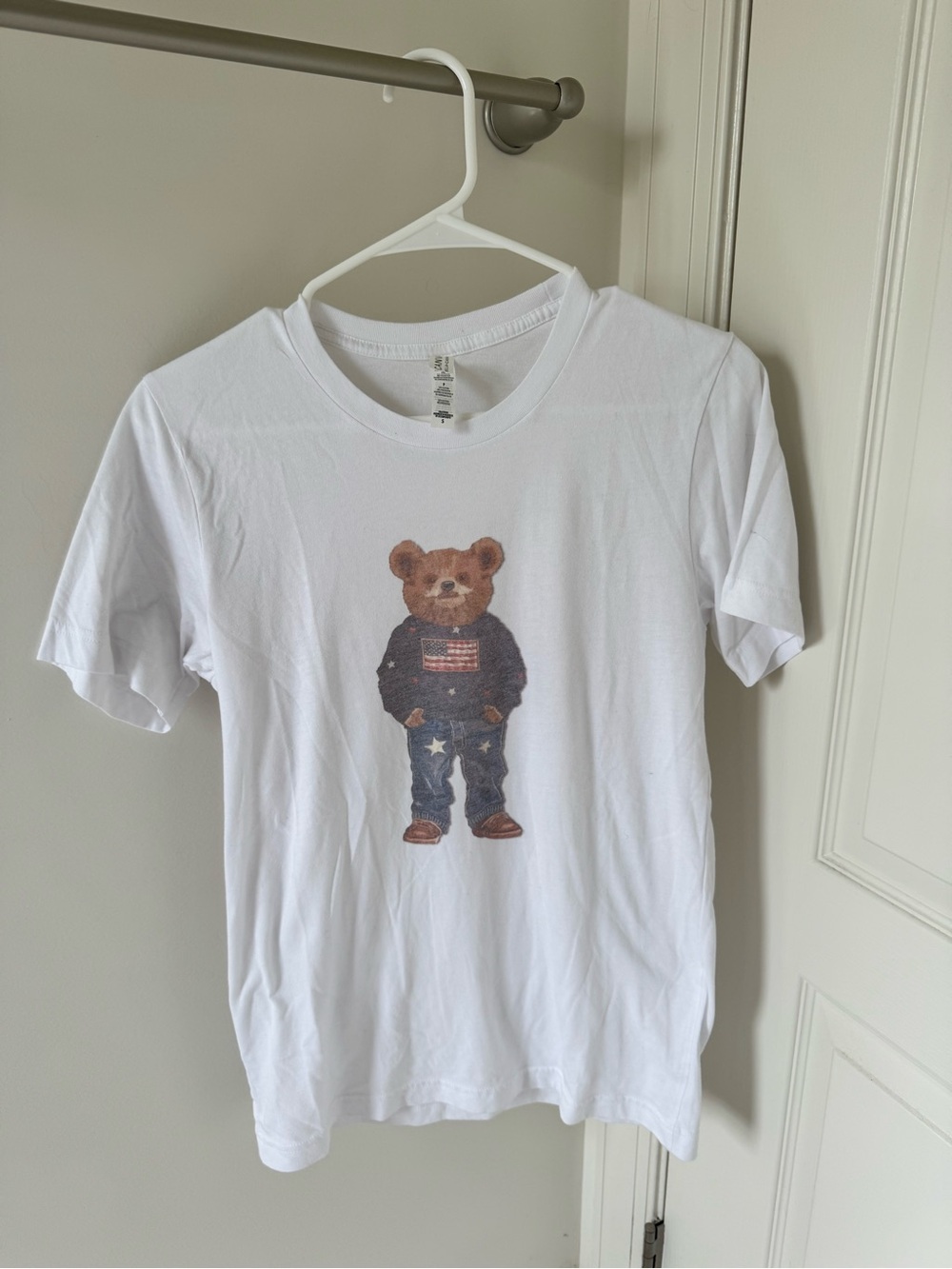 Bella Canvas White Tee with Bear Graphic